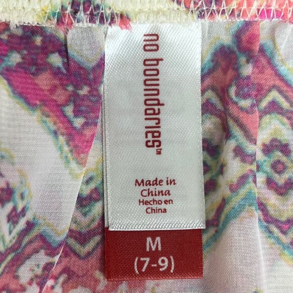 No Boundaries Blouse Shirt Womens Medium Pink Cream New Long Sleeves - Picture 6 of 10